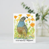 Moving Announcement California Quail Poppies ポストカード (スタンド正面)