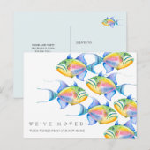 Moving Announcement Card カラフル Tropical Fish ポストカード (正面/裏面)