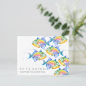 Moving Announcement Card カラフル Tropical Fish ポストカード (スタンド正面)