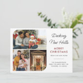 Moving Announcement Christmas Holiday Family写真 シーズンカード (スタンド正面)