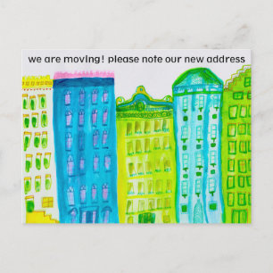 MOVING ANNOUNCEMENT Cityscapeアパートメンツニューヨーク ポストカード