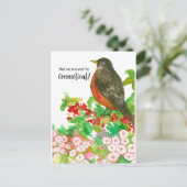 Moving Announcement Connecticut Robin Laurel ポストカード (スタンド正面)