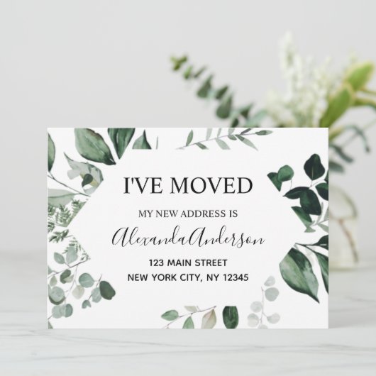 Moving Announcement Eucalptus Greenery 招待状 (スタンド正面)