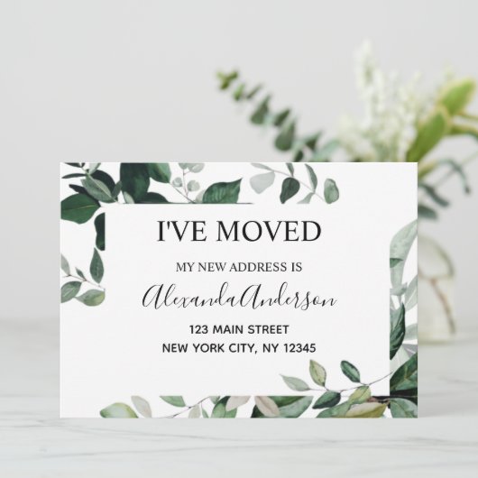 Moving Announcement Eucalptus Greenery 招待状 (スタンド正面)