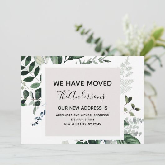 Moving Announcement Eucalptus Greenery 招待状 (スタンド正面)