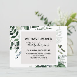 Moving Announcement Eucalptus Greenery 招待状