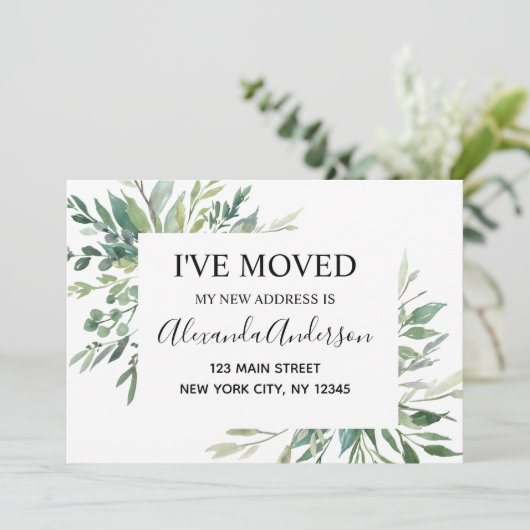 Moving Announcement Eucalptus Greenery 招待状 (スタンド正面)