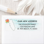 Moving Announcement Florida Map差出人住所 ラベル (インサイチュ)