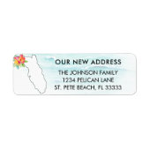 Moving Announcement Florida Map差出人住所 ラベル (正面)