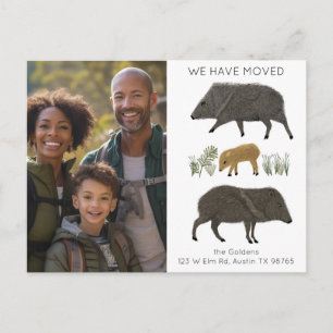 MOVING ANNOUNCEMENT Javelinaファミリーデザートカスタム ポストカード