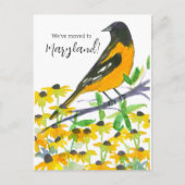 Moving Announcement Maryland Baltimore Oriole ポストカード (正面)
