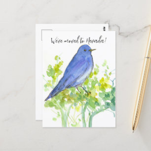 Moving Announcement Nevada Bluebird Sagebrush ポストカード