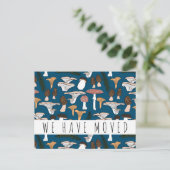 Moving Announcement New Home Address Forest Fungi ポストカード (スタンド正面)