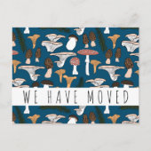 Moving Announcement New Home Address Forest Fungi ポストカード (正面)