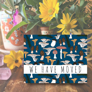 Moving Announcement New Home Address Forest Fungi ポストカード