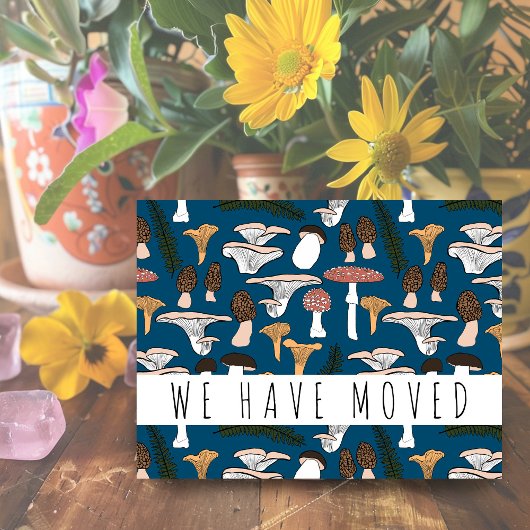 Moving Announcement New Home Address Forest Fungi ポストカード