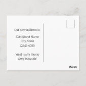 Moving Announcement New York Bluebird Red Roses ポストカード (裏面)