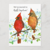 Moving Announcement North Carolina深紅色 ポストカード (正面)