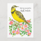 Moving Announcement North Dakota Meadowlark ポストカード (正面)