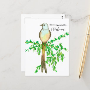 Moving Announcement Oklahoma Flycatcher Bird ポストカード