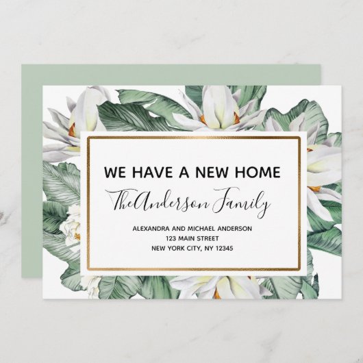 Moving Announcement Tropicalフローラ 招待状 (正面/裏面)