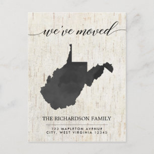 Moving announcement, West Virginia州rustic インビテーションポストカード