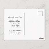 Moving Announcement Wisconsin Robin Violets ポストカード (裏面)