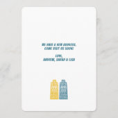 Moving Announcement Yellow & Blueレトロ建物 招待状 (裏面)