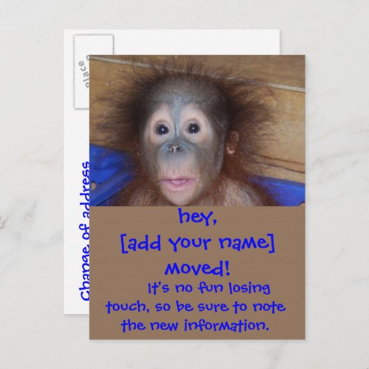 Moving Announcementsかわいい顔 案内ポストカード (正面/裏面)