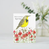 Moving Announceming Meadowlark Paintbrush ポストカード (スタンド正面)