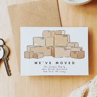 Moving Boxes Illustration We've Moved Moving 案内状