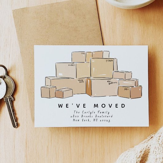 Moving Boxes Illustration We've Moved Moving 案内状