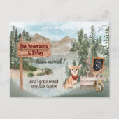 Moving Cute Chihuahua New Address 案内ポストカード (正面)