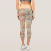 Moving floral platform yoga design  カプリレギンス (裏面)