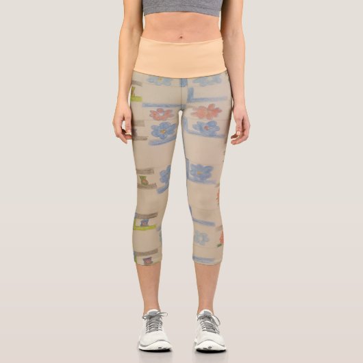 Moving floral platform yoga design  カプリレギンス (正面)