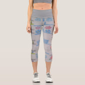 Moving floral platform yoga design  capri leggings カプリレギンス (正面)
