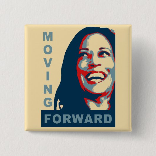 MOVING FOWARD - Kamala Harris for President 2024 缶バッジ (正面)