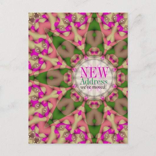 Moving House新カラフルしい住所はがき 案内ポストカード (正面)