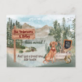 Moving Vizsla Dog Woodland Pines New Address 案内ポストカード (正面)