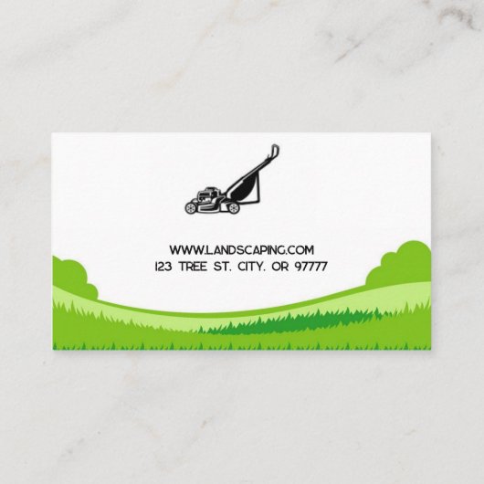 Mowing and Landscaping Business Card 名刺 (裏面)
