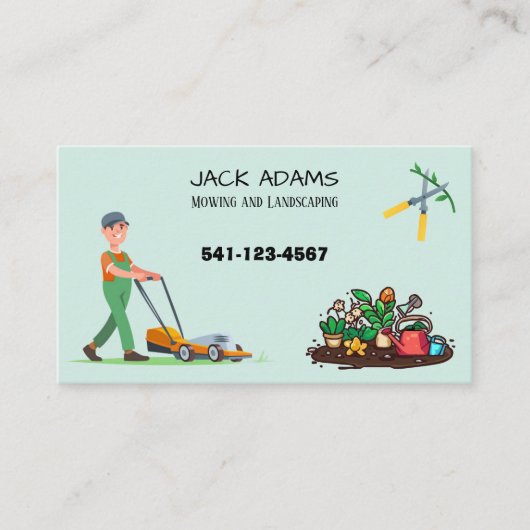 Mowing and Landscaping Business Card 名刺 (正面)