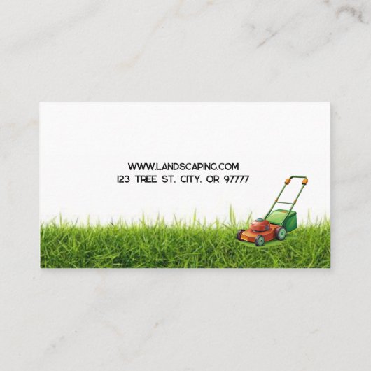 Mowing and Landscaping Business Card 名刺 (裏面)