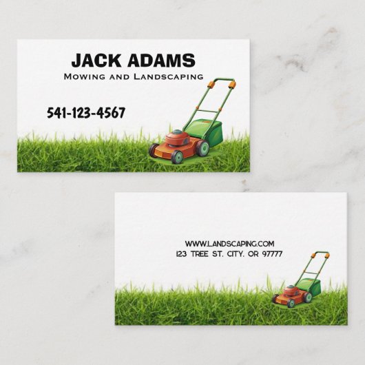 Mowing and Landscaping Business Card 名刺 (正面/裏面)