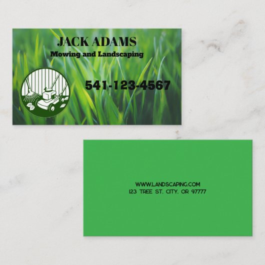 Mowing and Landscaping Business Card 名刺 (正面/裏面)