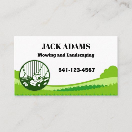 Mowing and Landscaping Business Card 名刺 (正面)