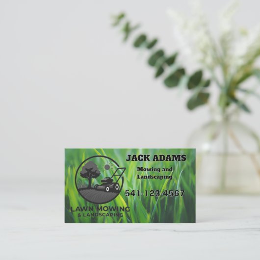Mowing and Landscaping Business Card 名刺 (スタンド正面)