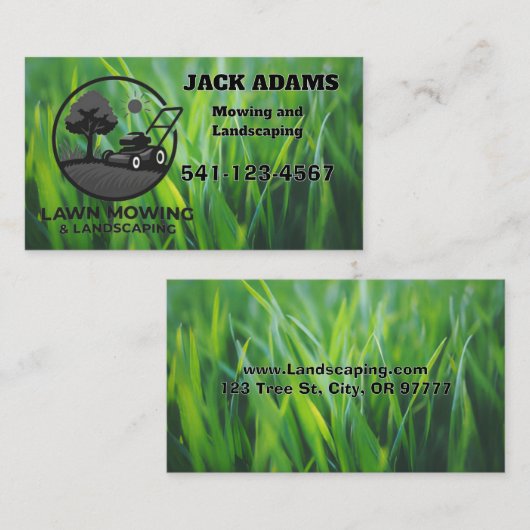 Mowing and Landscaping Business Card 名刺 (正面/裏面)