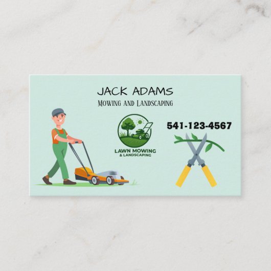 Mowing and Landscaping Business Card 名刺 (正面)