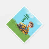 Mowing Into Lawn Mower Birthday Party スタンダードランチョンナプキン (角)