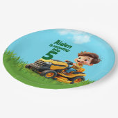 Mowing Into Lawn Mower Birthday Party ペーパープレート (アングル)